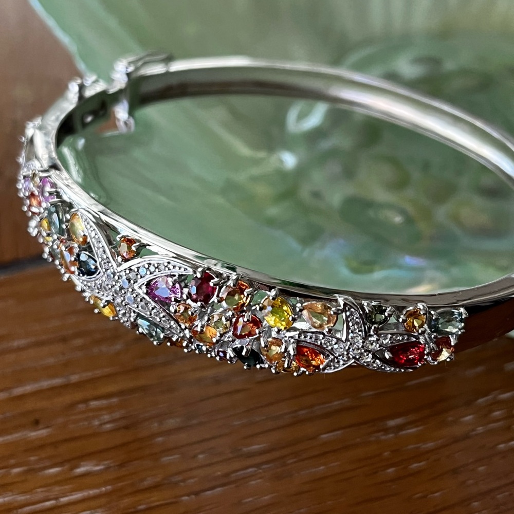 Multicolor Sapphire  Pavé Starfish Bangle - Women Jewelry
